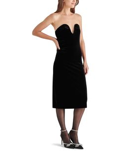 Style 1-1116725403-892 STEVE MADDEN Black Size 8 Straight Sweetheart Cocktail Dress on Queenly