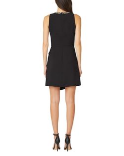 Style 1-1119568258-425 Shoshanna Black Size 8 Mini Polyester Free Shipping Tall Height Cocktail Dress on Queenly