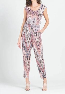 Style 1-1179084306-149 Clara Sun Woo Pink Size 12 Plus Size Free Shipping Sleeves Jumpsuit Dress on Queenly