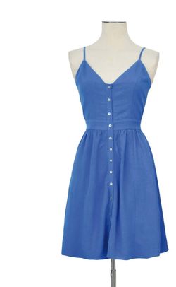 Style 1-1240334511-892 MOLLY BRACKEN Blue Size 8 Tall Height Free Shipping Polyester Cocktail Dress on Queenly