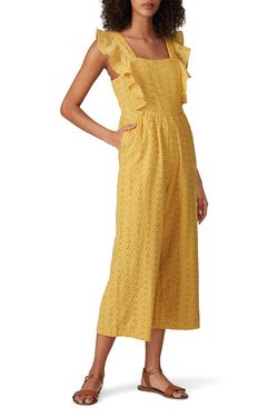 Style 1-1279702844-5655-1 MINKPINK Yellow Size 4 Square Neck Jumpsuit Dress on Queenly