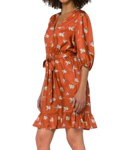 Style 1-1348837459-149 Velvet Heart Orange Size 12 V Neck Belt Plus Size Cocktail Dress on Queenly