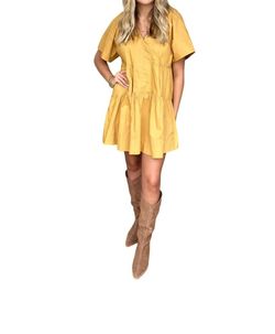 Style 1-1386446292-892 ELAN Yellow Size 8 Mini Cocktail Dress on Queenly