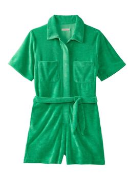 Style 1-1402685329-892 Outerknown Green Size 8 High Neck Belt Jumpsuit Dress on Queenly