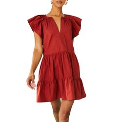 Style 1-1462796317-149 Marie Oliver Red Size 12 Sorority Rush Tall Height Sleeves Cocktail Dress on Queenly