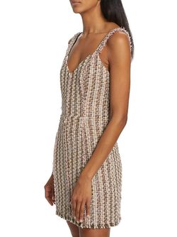 Style 1-1505638637-5 Ramy Brook Pink Size 0 Polyester Shiny Tweed Speakeasy Cocktail Dress on Queenly