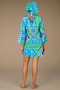 Style 1-1524924234-1691 Olivia James the Label Blue Size 16 High Neck Tall Height Bell Sleeves Plus Size Cocktail Dress on Queenly