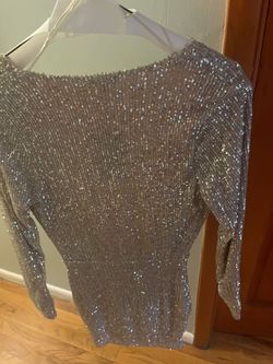 Fashion Nova Silver Size 4 Free Shipping Jersey Nightclub Cocktail Dress on Queenly