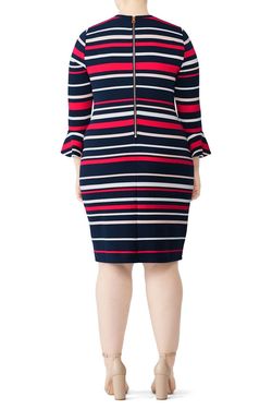 Style 1-1602671499-718-1 Draper James x Eloquii Red Size 24 Navy Polyester Free Shipping Tall Height Cocktail Dress on Queenly