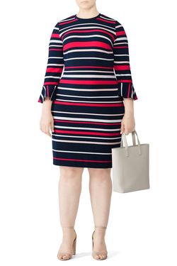 Style 1-1602671499-718-1 Draper James x Eloquii Red Size 24 Sleeves Navy Cocktail Dress on Queenly