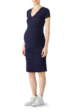 Style 1-205438338-70-1 MONROW Blue Size 0 V Neck Straight Mini Cocktail Dress on Queenly