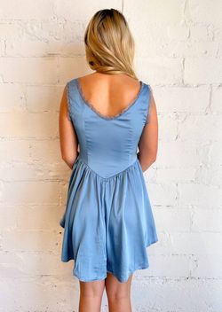 Style 1-2065265204-149 Sky to Moon Blue Size 12 Spandex Sweetheart Mini Cocktail Dress on Queenly