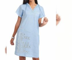 Style 1-2272943545-149 CHARLIE B Blue Size 12 Tall Height V Neck Cocktail Dress on Queenly