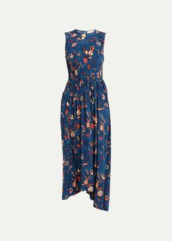 Style 1-2319744642-1498 Ulla Johnson Blue Size 4 Pockets Pattern Cocktail Dress on Queenly