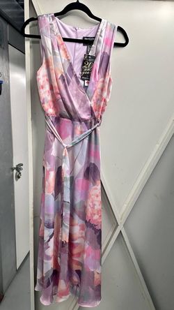 Style 1-2351775677-1901 Frank Lyman Pink Size 6 Military Free Shipping Floor Length Tall Height Straight Dress on Queenly