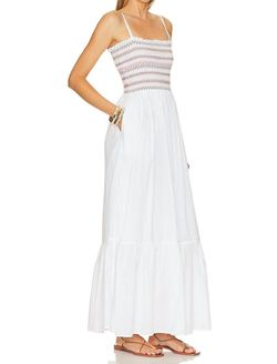 Style 1-2374923178-892 Michael Stars White Size 8 Floor Length Pockets Engagement Straight Dress on Queenly