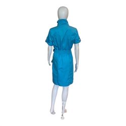 Style 1-255423190-70 PATTY KIM Blue Size 0 Tall Height Belt Mini Cocktail Dress on Queenly