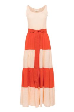 Style 1-2633976249-70 CAROLINA K Orange Size 0 1-2633976249-70 Belt Straight Dress on Queenly