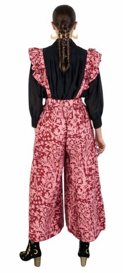 Style 1-2672141419-74 CAROLINA K Red Size 4 Free Shipping Tall Height Print Pockets Jumpsuit Dress on Queenly