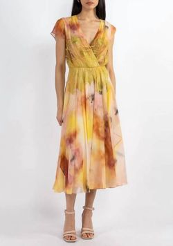 Style 1-2716441952-1901 JASON WU Yellow Size 6 Tall Height V Neck Cocktail Dress on Queenly