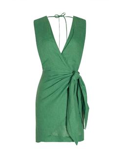Style 1-2783287348-892 Pinkfilosofy Green Size 8 V Neck Mini Cocktail Dress on Queenly