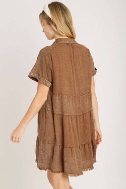 Style 1-284683301-892 umgee Brown Size 8 Free Shipping 1-284683301-892 Mini Cocktail Dress on Queenly