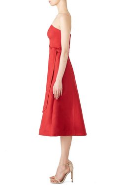 Style 1-2904088054-1691-1 C/MEO COLLECTIVE Red Size 16 Belt Straight Tall Height Cocktail Dress on Queenly
