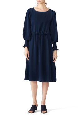 Style 1-2908414542-649-1 JAY GODFREY Blue Size 2 Long Sleeve Boat Neck 50 Off Cocktail Dress on Queenly