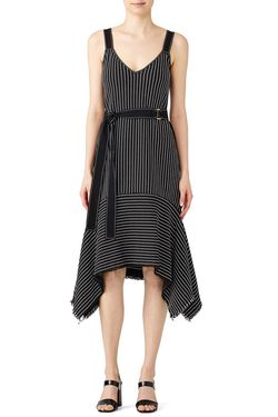 Style 1-2919545241-5648-1 Derek Lam 10 Crosby Black Size 8 Polyester Belt Cocktail Dress on Queenly