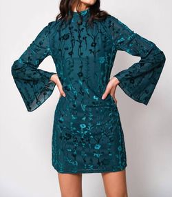 Style 1-2940371349-70 hutch Green Size 0 Mini Bell Sleeves Velvet Free Shipping Cocktail Dress on Queenly