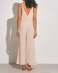 Style 1-2985682507-149 ELAN Nude Size 12 Plus Size Spaghetti Strap Tall Height V Neck Jumpsuit Dress on Queenly