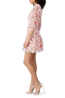 Style 1-3008588324-149-1 La Maison Talulah White Size 12 Bachelorette Print V Neck Tall Height Cocktail Dress on Queenly