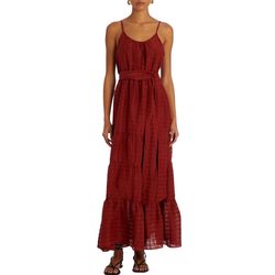 Style 1-3102902645-74 Marie Oliver Red Size 4 Tall Height Belt Military Straight Dress on Queenly