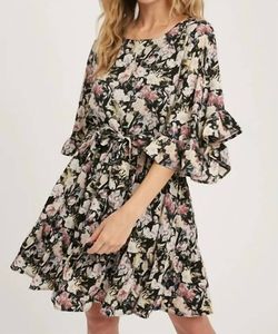 Style 1-3158496778-149 BluIvy Black Size 12 Sheer Floral Cocktail Dress on Queenly