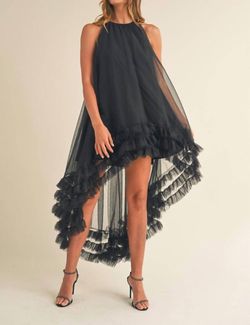Style 1-3236771598-74 MABLE Black Size 4 Tall Height High Low 1-3236771598-74 Cocktail Dress on Queenly