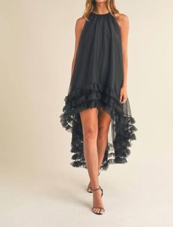 Style 1-3236771598-74 MABLE Black Size 4 High Low Cocktail Dress on Queenly