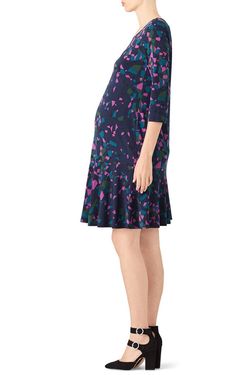 Style 1-3265181180-74-1 leota Blue Size 4 Polyester Print Spandex Sleeves Cocktail Dress on Queenly