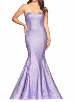 Style 1-34128929-238 FAVIANA Purple Size 12 Plus Size Shiny Military Mermaid Dress on Queenly
