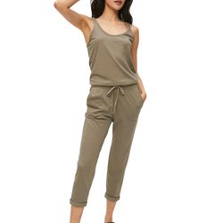 Style 1-341915435-149 Michael Stars Green Size 12 1-341915435-149 Plus Size Olive Jumpsuit Dress on Queenly