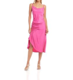 Style 1-3535220305-892 Fifteen Twenty Pink Size 8 Black Tie Side Slit Cocktail Dress on Queenly