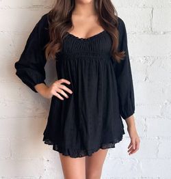 Style 1-3567599760-74 Sky to Moon Black Size 4 1-3567599760-74 Long Sleeve Mini Cocktail Dress on Queenly