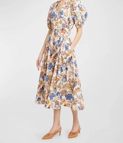 Style 1-361676359-425 Ulla Johnson Blue Size 8 Flare V Neck Pockets Free Shipping Cocktail Dress on Queenly