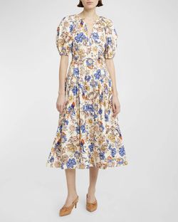 Style 1-361676359-425 Ulla Johnson Blue Size 8 1-361676359-425 V Neck Tall Height Cocktail Dress on Queenly