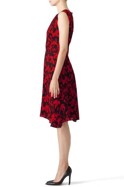Style 1-3624460853-5-1 MILLY Red Size 0 Tall Height Keyhole Cocktail Dress on Queenly