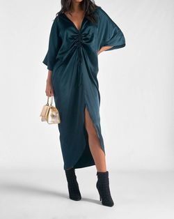 Style 1-3643952629-74 ELAN Green Size 4 Mini V Neck Side Slit Tall Height Cocktail Dress on Queenly