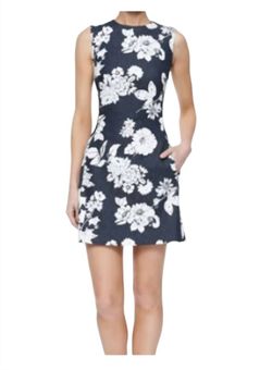 Style 1-375942147-425 L'Agence Blue Size 8 Tall Height Floral Mini Print Cocktail Dress on Queenly
