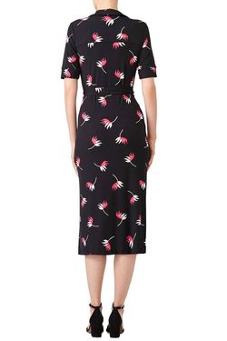 Style 1-381889039-5655-1 leota Black Size 4 Tall Height High Neck Floral Cocktail Dress on Queenly