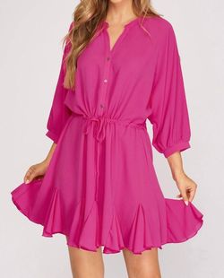 Style 1-3852041120-149 SHE + SKY Hot Pink Size 12 Polyester Plus Size Cocktail Dress on Queenly