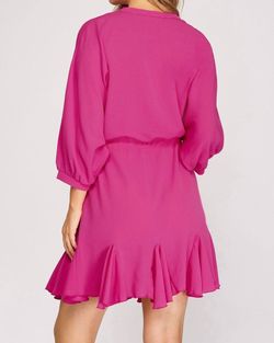 Style 1-3852041120-74 SHE + SKY Pink Size 4 Casual Polyester Tall Height Cocktail Dress on Queenly