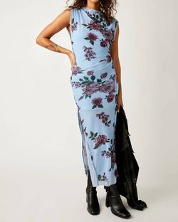 Style 1-3965881941-149 Free People Blue Size 12 Sheer Sorority Floor Length Tall Height Straight Dress on Queenly